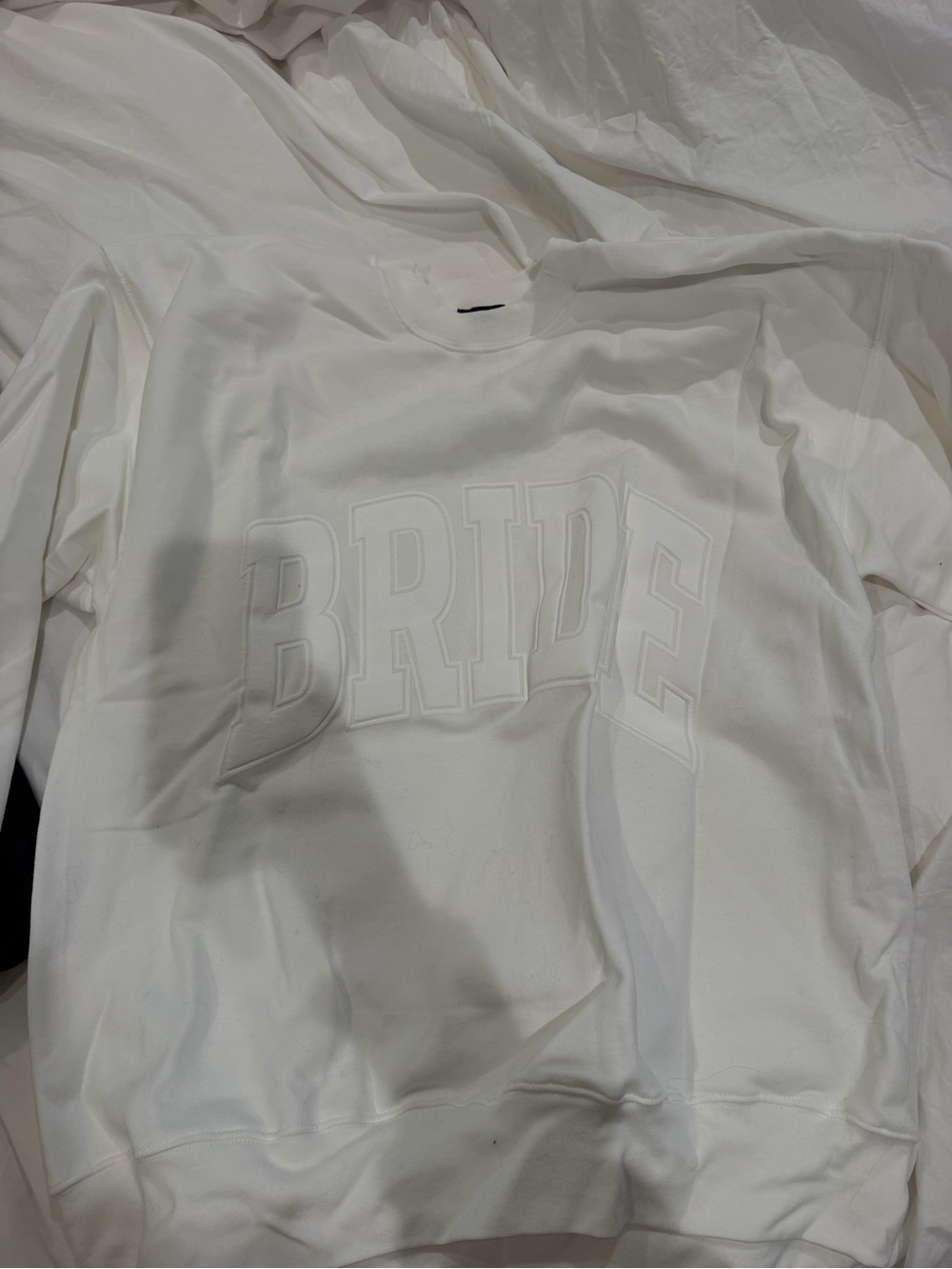 Never been warn!!! The Bar 'BRIDE' Embossed Crewneck Sweatshirt